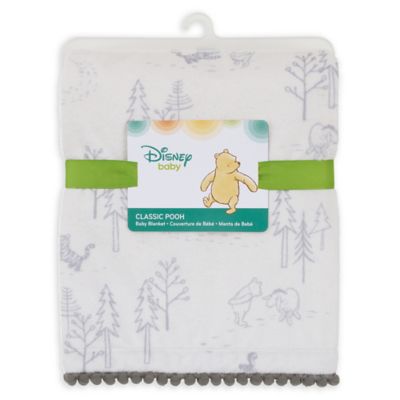 Disney&reg; Classic A Day With Pooh Plush Blanket in Grey