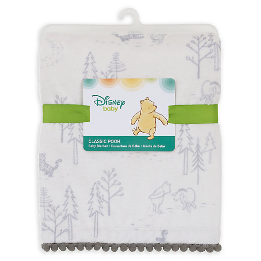 Alternate image 1 for Disney® Classic A Day With Pooh Plush Blanket in Grey
