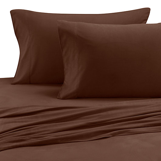 Alternate image 1 for Micro Flannel® Solid Queen Sheet Set in Chocolate