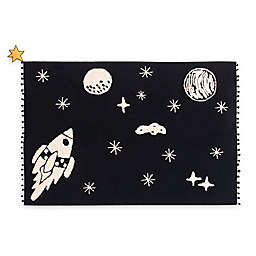 Lorena Canals Universe 4'7 x 6'7 Washable Area Rug in Black/Natural
