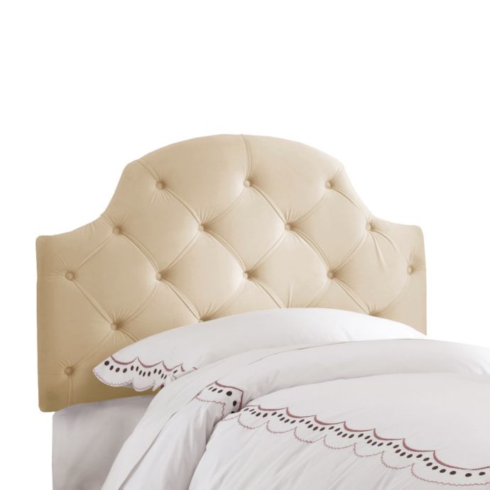 Skyline Low Arc Tufted Velvet Headboard In Buckwheat Bed Bath Beyond