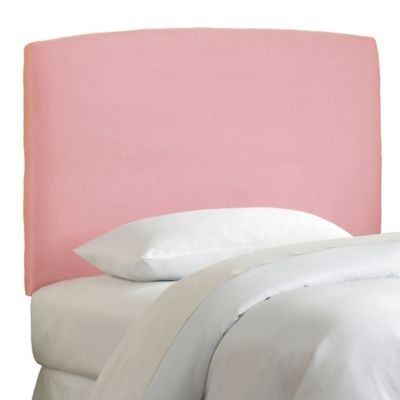 Skyline Curved Microsuede Headboard in Light Pink