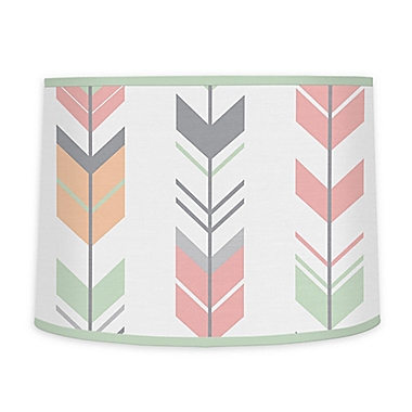 Sweet Jojo Designs Mod Arrow Lamp Shade in Coral/Mint. View a larger version of this product image.