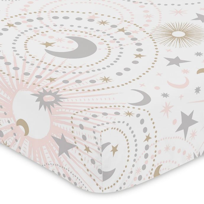 Sweet Jojo Designs Celestial Fitted Crib Sheet in Pink ...