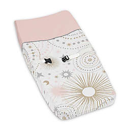 Sweet Jojo Designs Celestial Changing Pad Cover in Pink/Gold