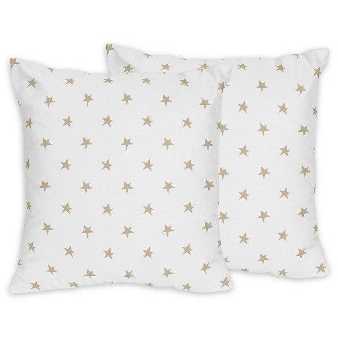 Sweet Jojo Designs Celestial Square Throw Pillows In Gold Set Of