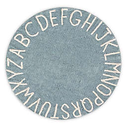 Lorena Canals Vintage ABC 5' Round Washable Area Rug in Blue/Natural