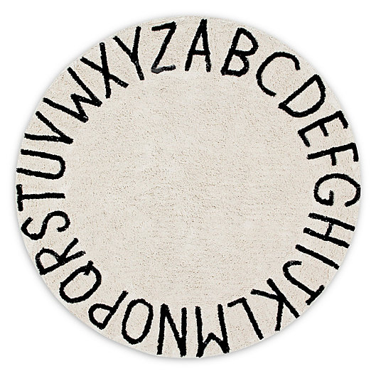 Alternate image 1 for Lorena Canals Vintage ABC 5' Round Washable Area Rug in Natural/Black