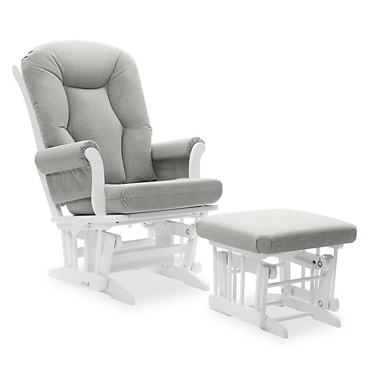 Alternate image 1 for Dutailier® Victoria Reclining Glider and Ottoman in Grey/White