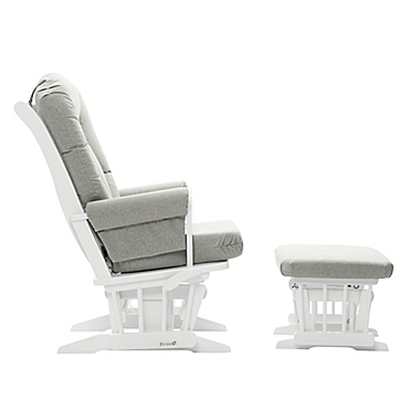 Dutailier&reg; Victoria Reclining Glider and Ottoman in Grey/White. View a larger version of this product image.