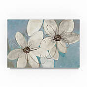 Trademark Fine Art Blue Neutral Floral 19-Inch x 12-Inch Canvas Wall Art