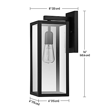 Globe Electric Bowery 1-Light Outdoor Indoor Wall Sconce in Matt Black. View a larger version of this product image.