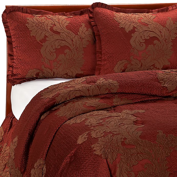 Anastasia Red King Comforter Set Bed, Red King Size Bedding Sets