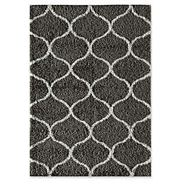 Rugs America Links 8' x 10' Shag Area Rug in Charcoal/Ivory