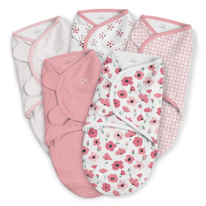 SwaddleMe® Original Small/Medium Floral Cotton 5Pack Swaddles in Pink