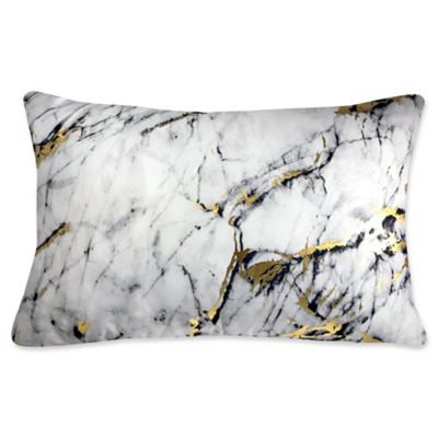 Edie at Home Carrera Rectangular Indoor Decorative Pillow in Marble image