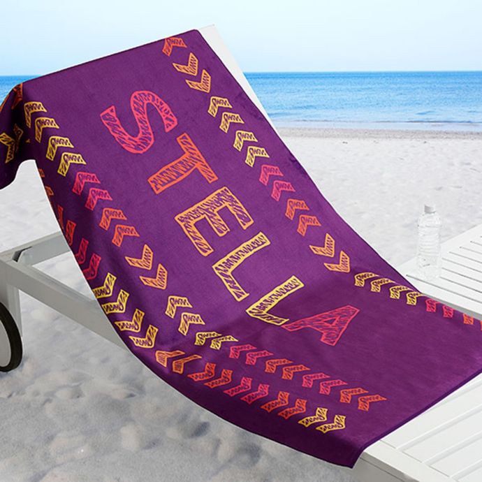 name on beach towel