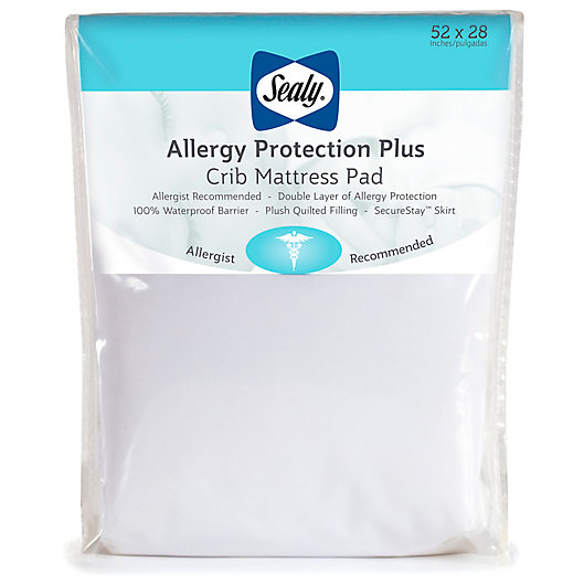 Alternate image 1 for Sealy® Allergy Protection Plus Crib Mattress Pad in White