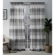 Exclusive Home Bern Rod Pocket Sheer Window Curtain  (Set of 2)