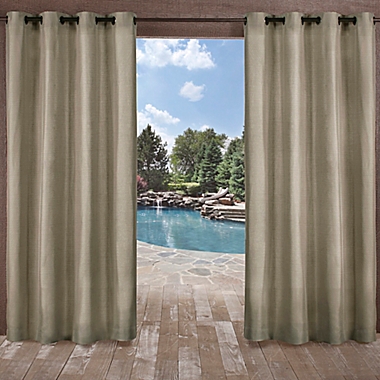 Biscayne Grommet Top Indoor/Outdoor Window Curtain Panels (Set of 2). View a larger version of this product image.