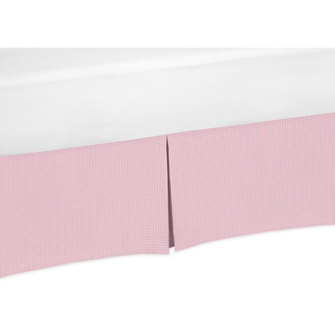 Sweet Jojo Designs French Toile Gingham Crib Skirt In Pink White Bed Bath Beyond