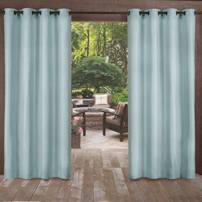 Biscayne 84-Inch Grommet Top Indoor/Outdoor Window Curtain Panels in Pool Blue (Set of 2)