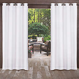 Biscayne 108-Inch Grommet Top Indoor/Outdoor Window Curtain Panels in White (Set of 2)