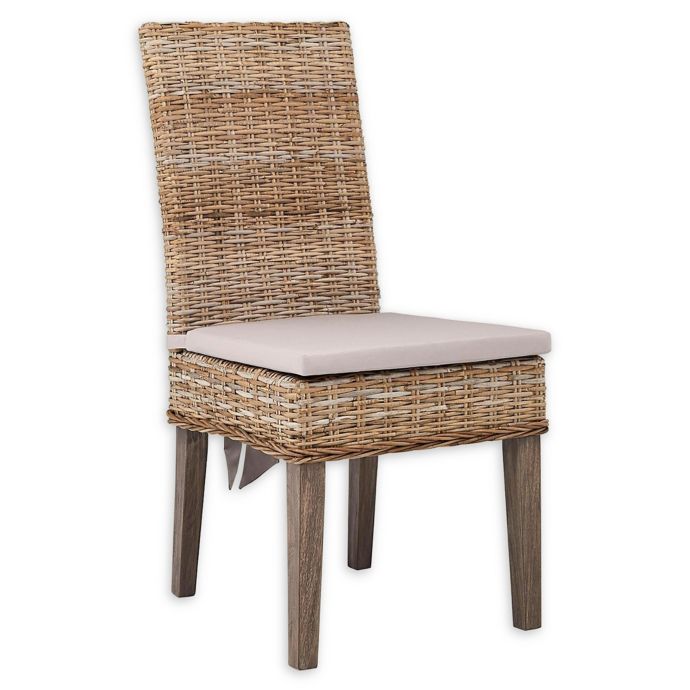 Davenport Kubu Rattan Dining Chair in Grey | Bed Bath & Beyond