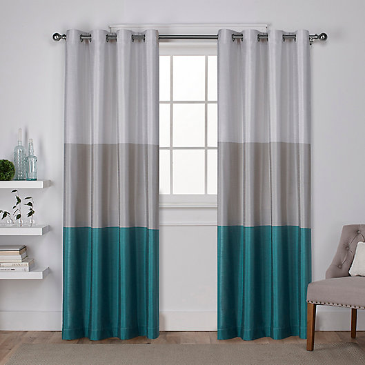 Cau Grommet Top Window Curtain, Teal Curtain Panel Pair