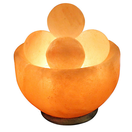 Alternate image 1 for Himalayan Salt Bowl Lamp with Massage Stones