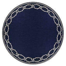 Couristan® Rope Knot 8'6 Round Rug in Indigo/Ivory