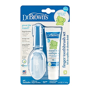 Dr. Brown&#39;s&trade; 2-Pack Silicone Finger Toothbrush with Toothpaste. View a larger version of this product image.