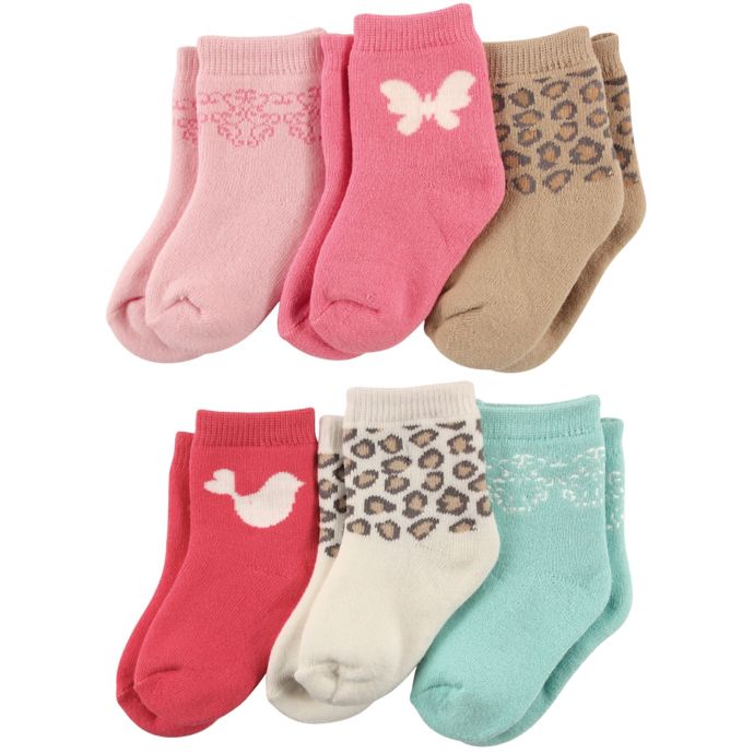 Luvable Friends 6 Pack Cushion Socks In Leopard Bed Bath Beyond