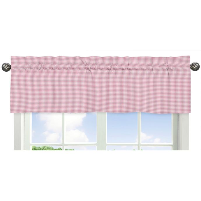 Sweet Jojo Designs French Toile Gingham Window Valance In Pink