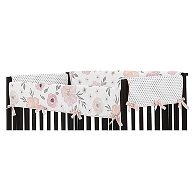 Sweet Jojo Designs Watercolor Floral Reversible Long Rail Guard. View a larger version of this product image.