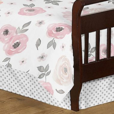 Sweet Jojo Designs Watercolor Floral 5-Piece Toddler Bedding Set in ...
