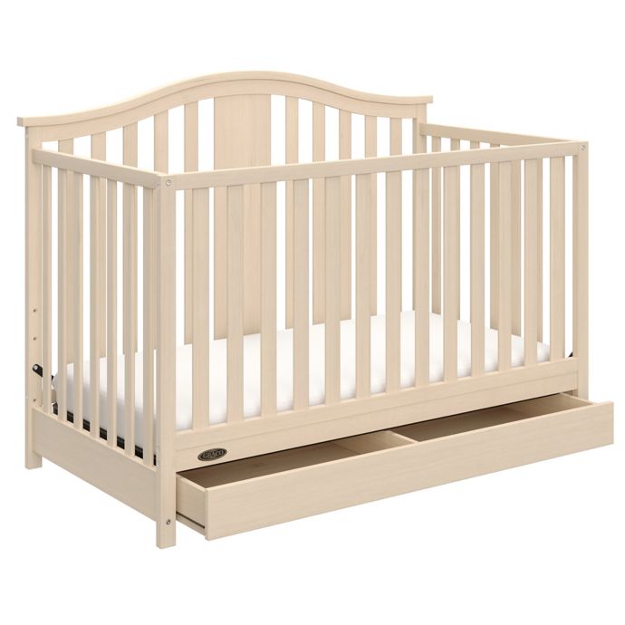 Graco Solano 4 In 1 Convertible Crib With Drawer In White Wash