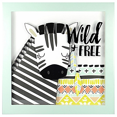 Linden Ave &quot;Wild and Free&quot; 12-Inch Square Shadow Box Wall Art in Black/Yellow. View a larger version of this product image.