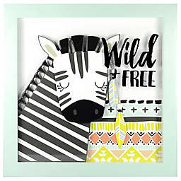 Linden Ave "Wild and Free" 12-Inch Square Shadow Box Wall Art in Black/Yellow