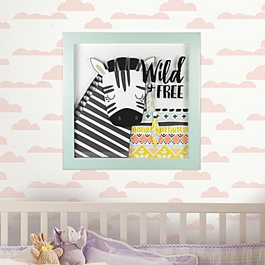 Linden Ave &quot;Wild and Free&quot; 12-Inch Square Shadow Box Wall Art in Black/Yellow. View a larger version of this product image.