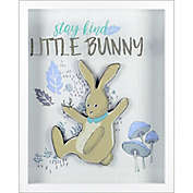 Linden Ave &quot;Stay Kind Little Bunny&quot; 8-Inch x 10-Inch Shadow Box Wall Art in Blue/Grey