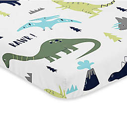 Sweet Jojo Designs Mod Dinosaur Fitted Mini-Crib Sheet