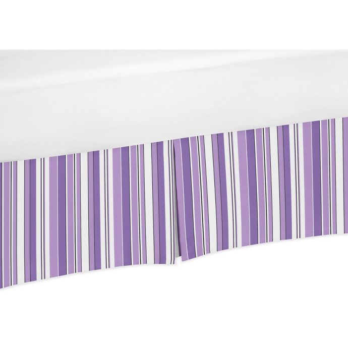 Sweet Jojo Designs Kaylee Striped Crib Skirt In Purple Black