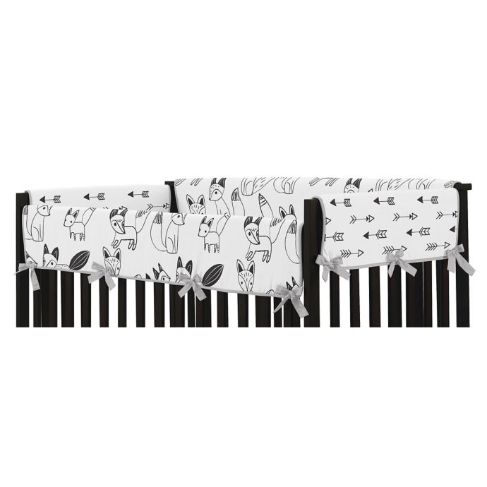 Sweet Jojo Designs Fox Side Crib Rail Covers In Grey Black Set