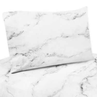 Sweet Jojo Designs Marble Queen Sheet Set in Black/White image