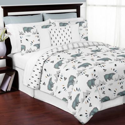 Sweet Jojo Designs Bear Mountain 3-Piece Full/Queen Comforter Set in Blue/Black