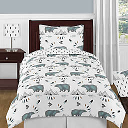 Sweet Jojo Designs Bear Mountain 4-Piece Twin Comforter Set in Blue/Black