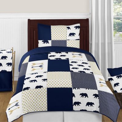 blue twin bed set