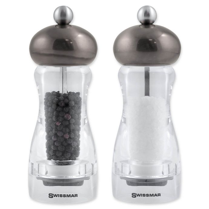 Swissmar® Andrea 6Inch Acrylic Salt and Pepper Mill Collection Bed