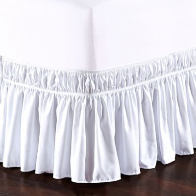 De Moocci Easy Wrap Ruffled Queen/King Bed Skirt in White
